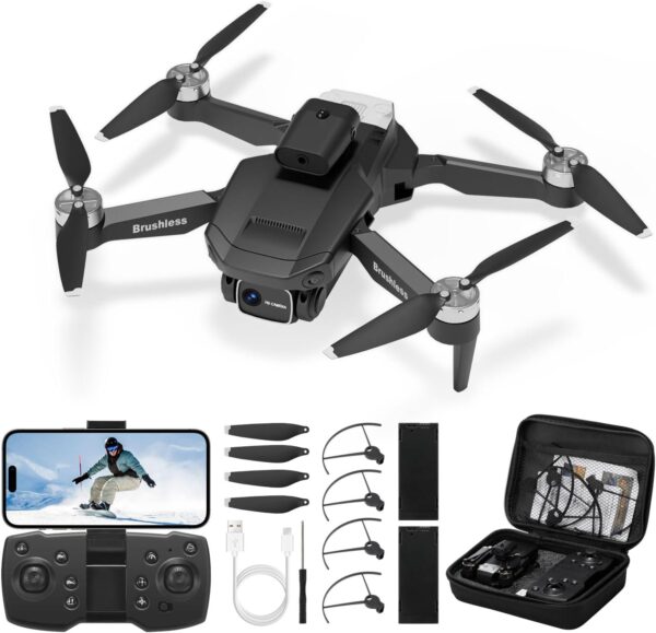 GoolRC Drone: 1080P HD Camera, Foldable Mini Drone for Beginners, Carrying Case, 2 Batteries, Altitude Hold, Headless Mode, Gesture Selfie