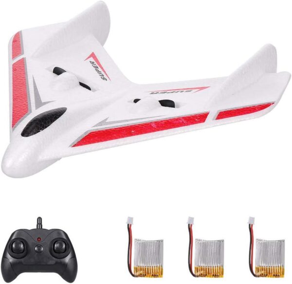 GoolRC FX601 Airplane, 2.4Ghz 2 Channel Remote Control Plane with 3 Batteries, Easy to Fly Aircraft for Beginners Kids and Adults