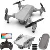 GoolRC L23 Mini Drone with 4K HD Camera for Kids and Adults, FPV Live Video Foldable Quadcopter 3D Flips, Track Flight, Altitude Hold, Headless Mode, Storage Bag 3 Batteries (Grey)