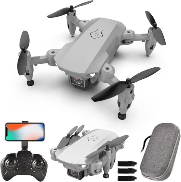 GoolRC L23 Mini Drone with 4K HD Camera for Kids and Adults, FPV Live Video Foldable Quadcopter 3D Flips, Track Flight, Altitude Hold, Headless Mode, Storage Bag 3 Batteries (Grey)