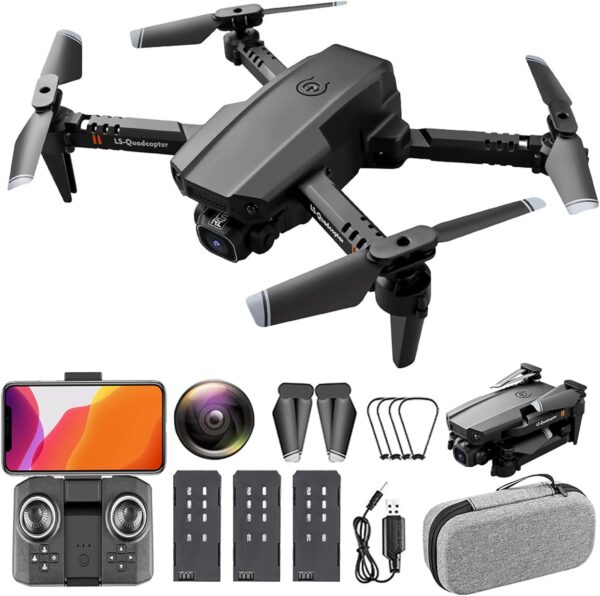 GoolRC LS-XT6 Drone, with Camera 4K Foldable for Beginners and Kids, Quadcopter Voice Gesture Control Carrying Case, Optical Flow Positioning, 360°Flip, Waypoint Fly