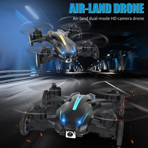 GoolRC Mini Drone for Kids, with Camera Adults, 4K HD 2 In 1 Quadcopter Land Fly Mode, LED Lights, Auto Hovering, 3D Flips, Headless APP Control, Speed Adjustment (Yellow) - Image 2
