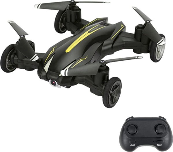GoolRC Mini Drone for Kids, with Camera Adults, 4K HD 2 In 1 Quadcopter Land Fly Mode, LED Lights, Auto Hovering, 3D Flips, Headless APP Control, Speed Adjustment (Yellow)