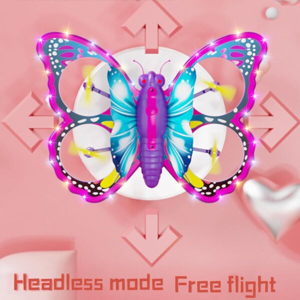 GoolRC Mini Drone for Beginners, 2.4GHz Butterfly Quadcopter with 3D Flip, Gravity Sensing, Headless Mode, Altitude Hold, LED Light, 2 Batteries, Ideal Gift Boys and Girls - Image 6
