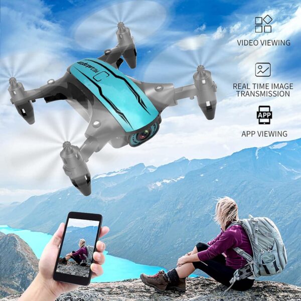 GoolRC CS02 Mini Drone: 480P Camera, WiFi FPV, Foldable, 360° Flip, Altitude Hold, 3 Batteries - Image 3