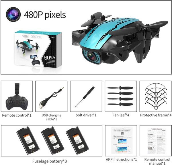 GoolRC CS02 Mini Drone: 480P Camera, WiFi FPV, Foldable, 360° Flip, Altitude Hold, 3 Batteries - Image 9