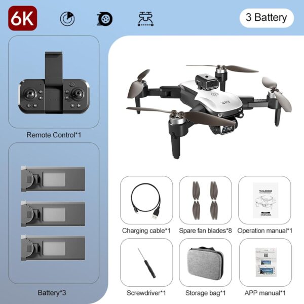 GoolRC S2S Drone: 6K Dual Camera, Foldable FPV Quadcopter, Brushless Motor, 3D Flips, 3 Batteries - Image 9