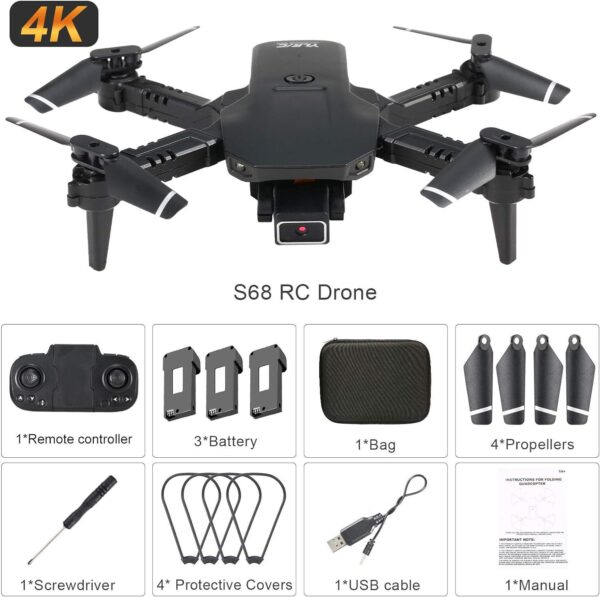 GoolRC S68 Drone with Camera, 4K HD WiFi FPV Mini for Kids and Adults, Foldable Quadcopter Gravity Sensor Control, 3D Flips, Headless Mode, Altitude Hold, Storage Bag 3 Batteries - Image 9