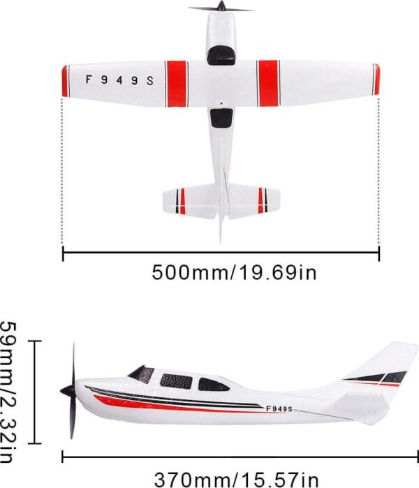 GoolRC WLtoys F949S Airplane, 2.4Ghz 3CH Plane with Gyroscope, EPP Remote Control Easy Fly Aircraft 3 Batteries for Beginners Kids and Adults - Image 8