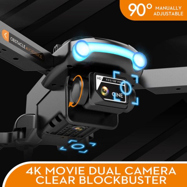 GoolRC XT2 Drone with Camera for Adults, 4K HD FPV Mini Kids Optical Flow Positioning, Qudcopter Obstacle Avoidance, 3D Flips, Altitude Hold, Headless Mode, 2 Batteries (Black) - Image 4