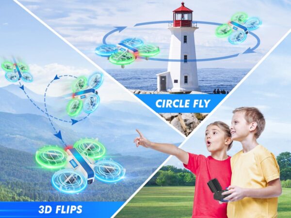 HASAKEE Drone with 1080P HD Camera: FPV, Bright LED, Full Protection, 2 Batteries, Easy Play - Image 6