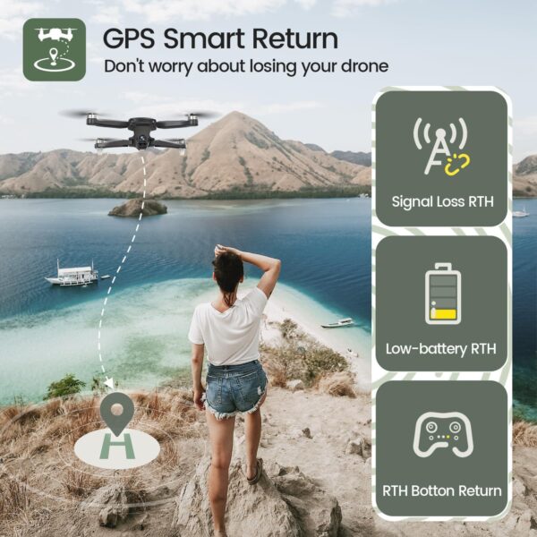 Holy Stone HS175D: GPS Drone with 4K Camera for Adults, Auto Return, Follow Me, Brushless Motor - Image 3