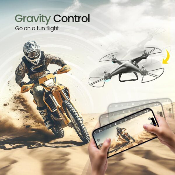 Holy Stone HS110D: FPV RC Drone with 1080P HD Camera, WiFi, Gravity Sensor, 2 Batteries - Image 6