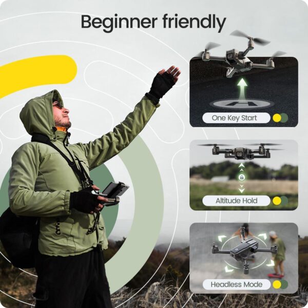 Holy Stone HS440: Foldable FPV Drone with 1080P WiFi Camera for Adult Beginners and Kids, Voice Gesture Control - Image 3