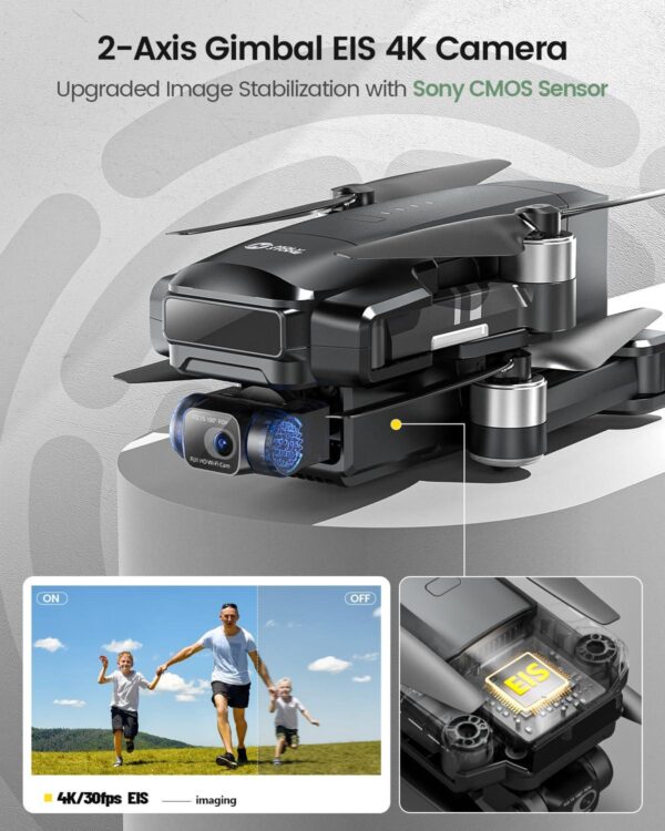 Holy Stone HS600: 4K EIS Camera Drone for Adults, 2-Axis Gimbal, 56-Min Flight, GPS - Image 2