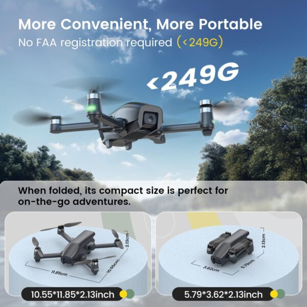 Holy Stone HS710: 4K Camera Drone for Adults, GPS FPV Foldable Quadcopter, Beginners - Image 2