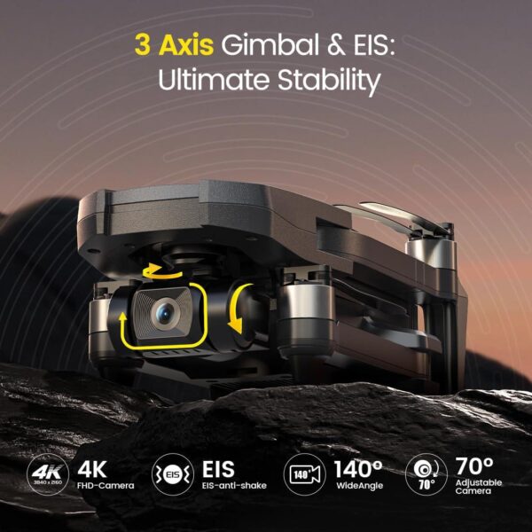 Holy Stone HS720R: 4K EIS Camera Drone for Adults, 3-Axis Gimbal, 10000 Feet Video Transmission - Image 2
