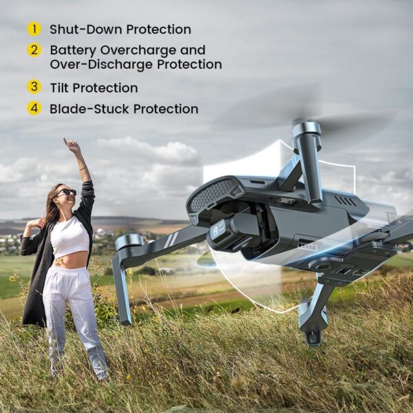 Holy Stone HS900: 4K Camera Drone for Adults, 249g Lightweight, GPS, 3-Axis Brushless Gimbal - Image 8