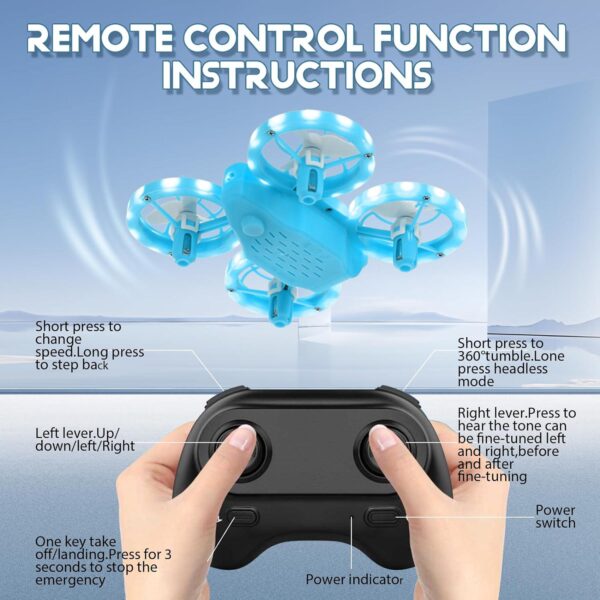 Colorful LED Mini Drone for Kids: Headless Mode, 360 Flips, Altitude Hold, Propeller Protection - Image 5