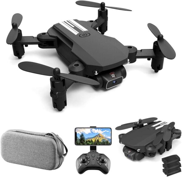 GoolRC LS-MIN Mini Drone: 1080P Camera, 360° Flip, Gesture Control, 3 Batteries, Carry Bag