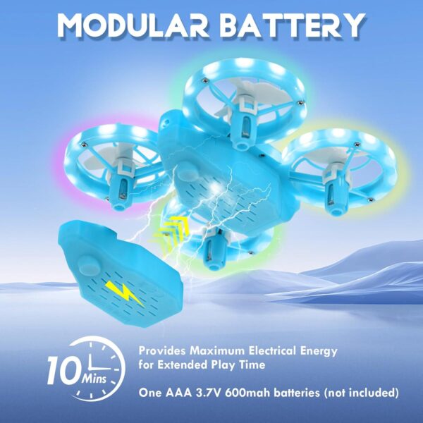Colorful LED Mini Drone for Kids: Headless Mode, 360 Flips, Altitude Hold, Propeller Protection - Image 6