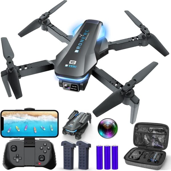 Foldable Mini Drone with 1080P HD Camera: 90° Adjustable Lens, Gesture Selfie, Altitude Hold, 360° Flip