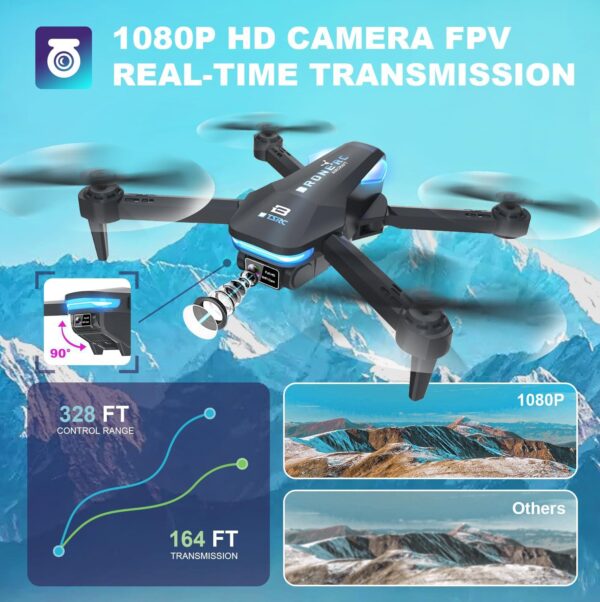 Foldable Mini Drone with 1080P HD Camera: 90° Adjustable Lens, Gesture Selfie, Altitude Hold, 360° Flip - Image 2
