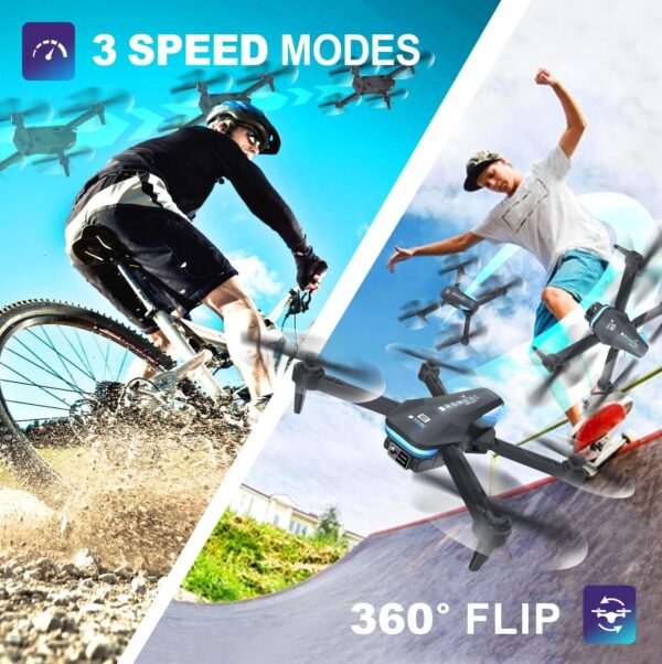 Foldable Mini Drone with 1080P HD Camera: 90° Adjustable Lens, Gesture Selfie, Altitude Hold, 360° Flip - Image 6