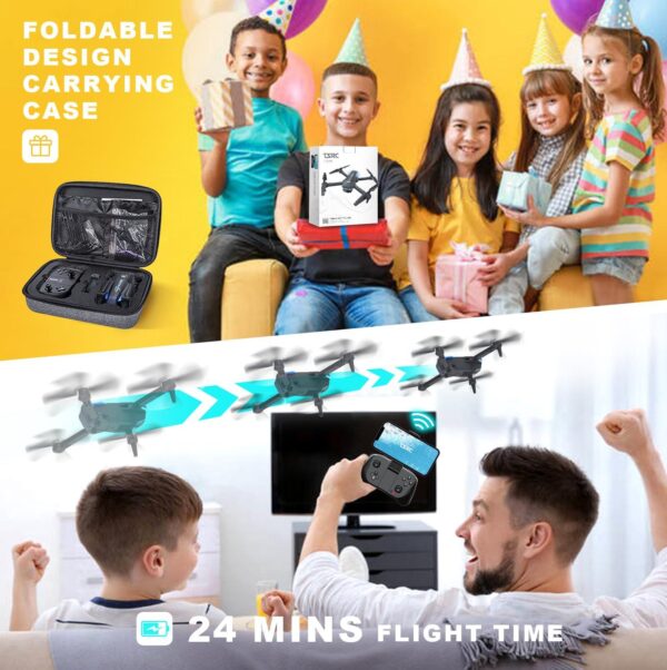 Foldable Mini Drone with 1080P HD Camera: 90° Adjustable Lens, Gesture Selfie, Altitude Hold, 360° Flip - Image 4