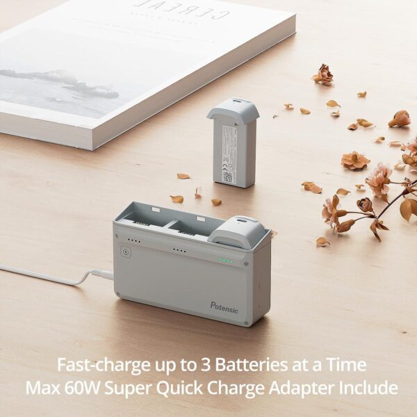 Potensic Atom Parallel Charging Hub with 2 Smart Batteries and 1 Super Quick Charge Adapter, Only for Series - Image 5