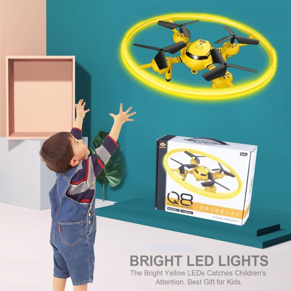 Q8 FPV Drone: 1080P Camera, Altitude Hold, Gravity Sensor, Yellow Light, RC, Gifts for Kids - Image 2