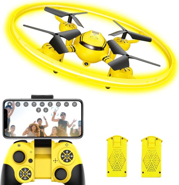Q8 FPV Drone: 1080P Camera, Altitude Hold, Gravity Sensor, Yellow Light, RC, Gifts for Kids