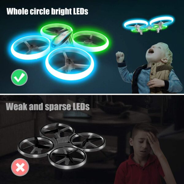 Q9s Kids Drone: Altitude Hold, Headless Mode, Blue/Green Lights, Full Protection, 2 Batteries - Image 6