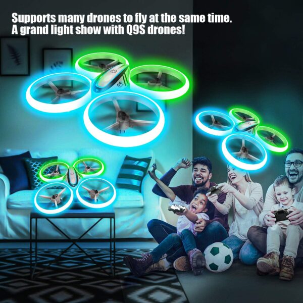 Q9s Kids Drone: Altitude Hold, Headless Mode, Blue/Green Lights, Full Protection, 2 Batteries - Image 5
