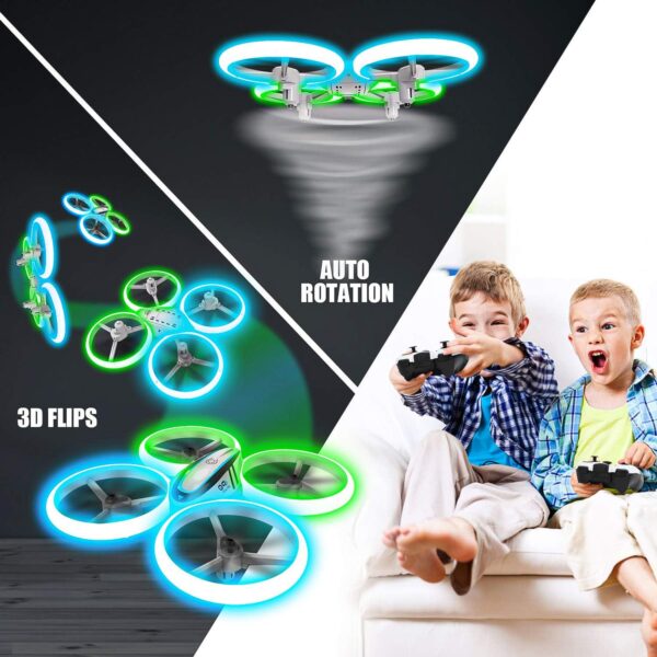 Q9s Kids Drone: Altitude Hold, Headless Mode, Blue/Green Lights, Full Protection, 2 Batteries - Image 3