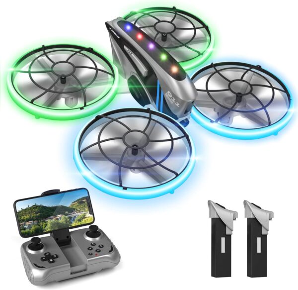 RC Drone with HD FPV Camera: Cool Toy for Kids/Adults, LED Lights, Full Protection, Long Flight