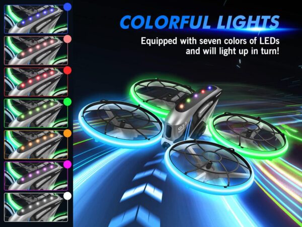 RC Drone with HD FPV Camera: Cool Toy for Kids/Adults, LED Lights, Full Protection, Long Flight - Image 3