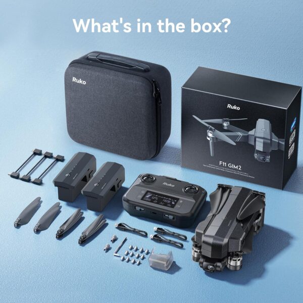 Ruko F11GIM2 Drone: 4K Gimbal+EIS Camera, 96 Min Flight, 9800ft Range, GPS, Foldable - Image 9