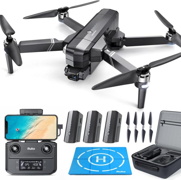 Ruko F11GIM2 Drone: 4K Gimbal+EIS Camera, 96 Min Flight, 9800ft Range, GPS, Foldable