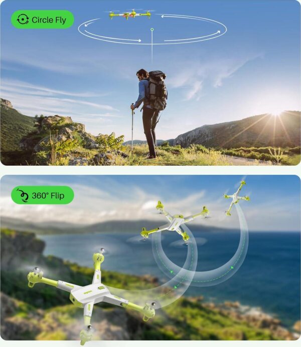 SYMA Drone: 1080P Camera, Foldable FPV, Altitude Hold, 3D Flips, Speed Switch, 2 Batteries - Image 6