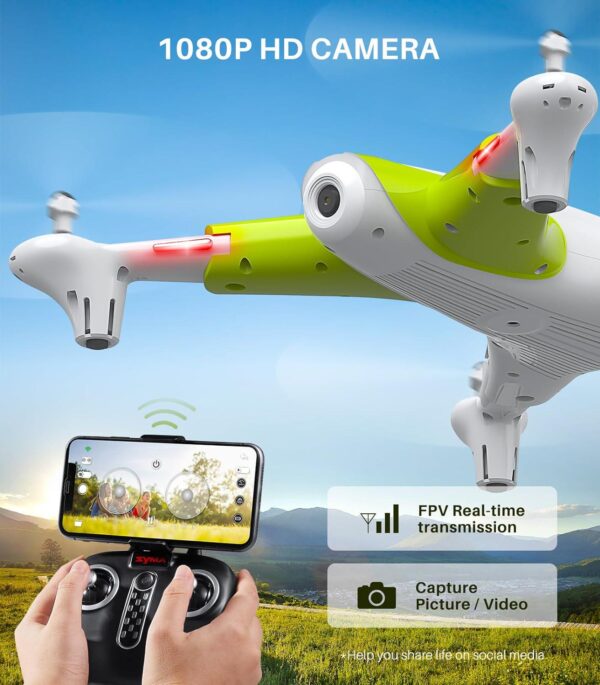 SYMA X300 Drone: 1080P FPV Camera, Optical Flow Positioning, Tap Fly, Altitude Hold, Headless Mode - Image 2