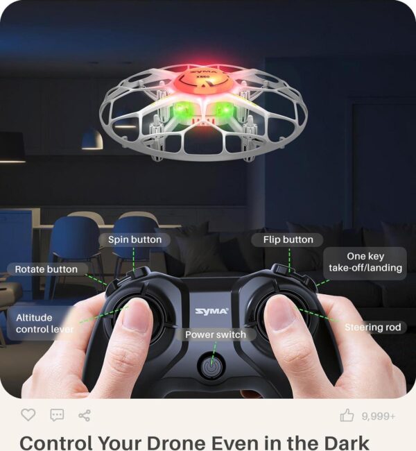SYMA X660 Mini Drone: LED Lights, Rotary Ascent, 360° Flip, Altitude Hold, Headless Mode - Image 8