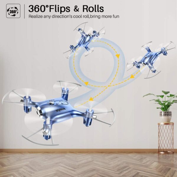 SYMA Mini Drone: Easy Indoor Flying, Auto Hovering, 3D Flip, Headless Mode, Speed Switch - Image 2