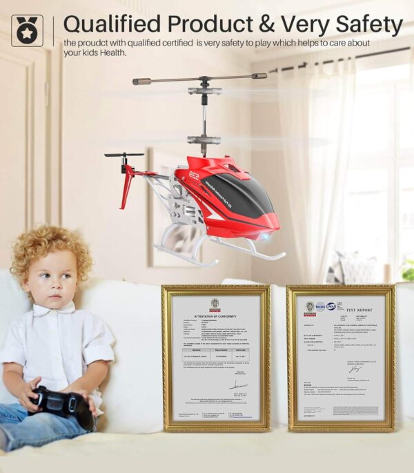 SYMA S39 RC Helicopter: 3.5 Channel, Sturdy Alloy Material, Gyro Stabilizer, High/Low Speed, Red - Image 3