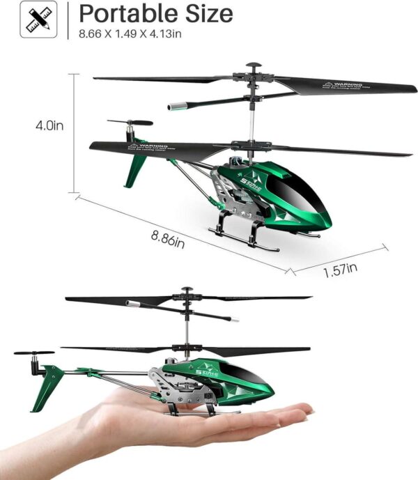 SYMA S107H-E Remote Control Helicopter: Altitude Hold, One Key Take Off/Landing, Gyro Stabilizer, LED Light, Green - Image 4