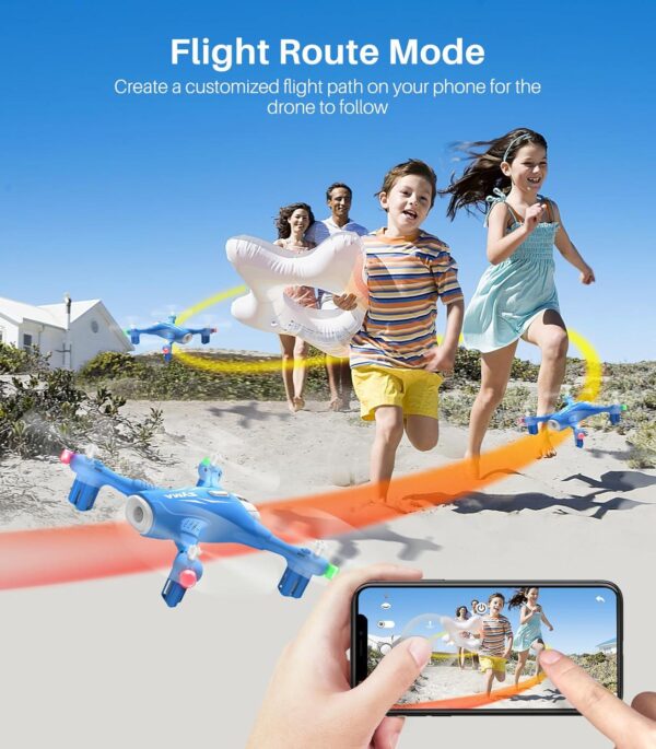 SYMA X400 Mini Drone: 1080P FPV Camera, Remote Control, Altitude Hold, Gravity Start, 3D Flips, Blue - Image 5