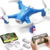 SYMA X400 Mini Drone: 1080P FPV Camera, Remote Control, Altitude Hold, Gravity Start, 3D Flips, Blue