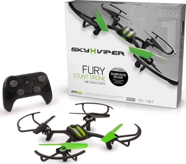 Sky Viper Fury Stunt Drone, Black/Green