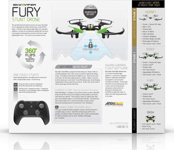 Sky Viper Fury Stunt Drone, Black/Green - Image 5