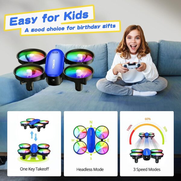 TOMZON A23 Mini Drone: Easy to Learn, Throw to Go, Auto-rotation - Perfect Gift for Kids, Includes 2 Batteries - Image 3